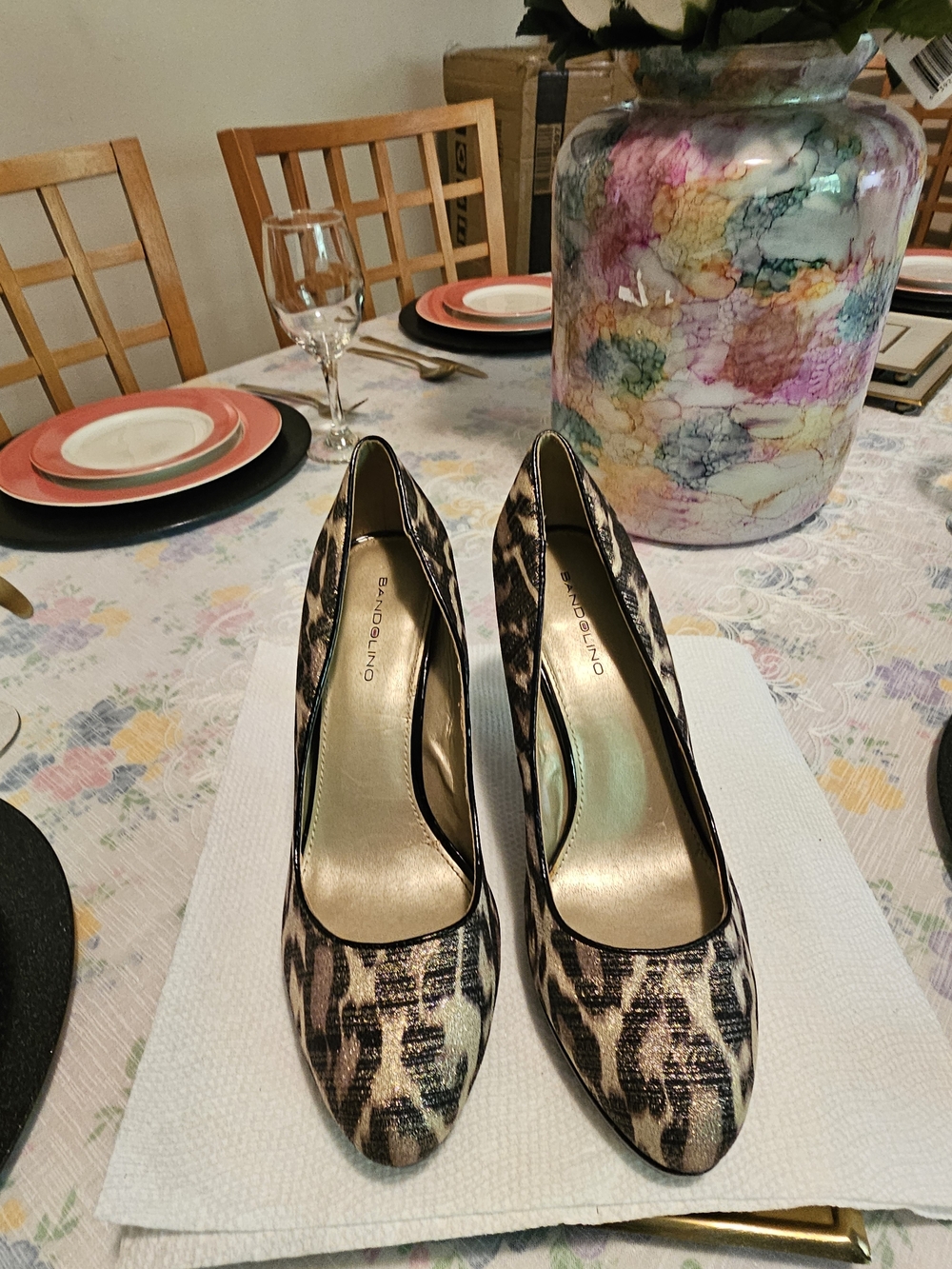 Bandolino Leopard Print Pointed-Toe Pumps - Brown/Black